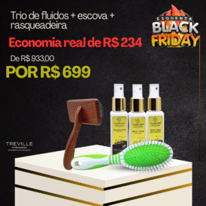 Trio de fluidos + Escova Andis + Rasqueadeira